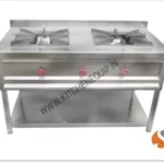 TWO BURNER GAS RANGE WITH UNDERSHELF